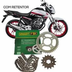 Kit Relação Transmissão com Retentor Honda Cg Titan Fan Start 160 Aço 1045 SmartFox