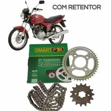 Kit Relação Transmissão com Retentor Honda Cg Titan Fan 150 Todas Aço 1045 SmartFox
