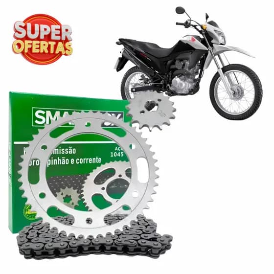 KIT RELAÇÃO TRANSMISSÃO NXR 150 BROS 2003 A 2015