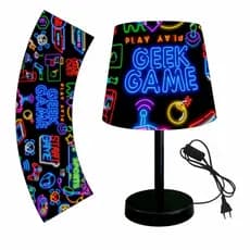 ABAJUR LUMINARIA 15X20 GAMER GAMES GEEK