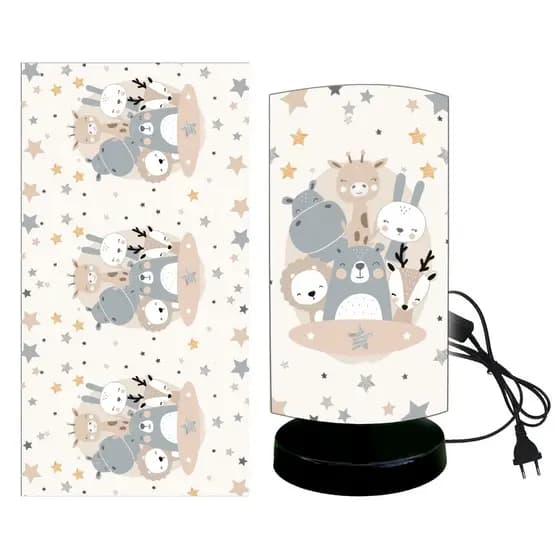 ABAJUR LUMINARIA UNIQUE QUARTO BEBE SAFARI ARCA DE NOE