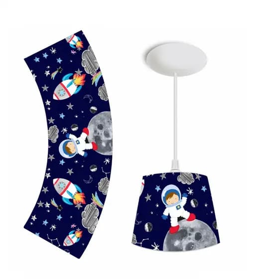 PENDENTE LUMINARIA DE TETO INFANTIL BEBE- ASTRONAUTA