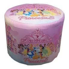 LANÇAMENTO !!! PUFF BANQUINHO BANQUETA DECORATIVO REDONDO INFANTIL PRINCESAS QUARTO BEBE