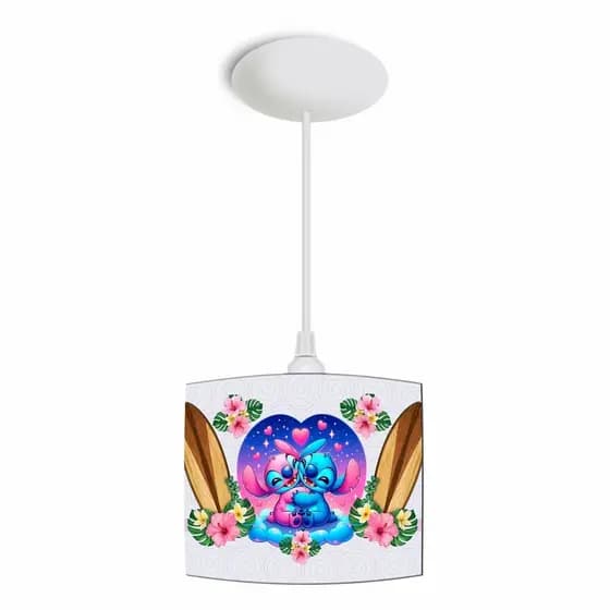 PENDENTE LUMINARIA DE TETO INFANTIL BEBE- STITCH CORACAO