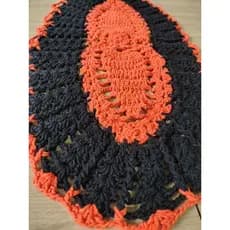 Tapete de crochê oval 67cm x 33cm 1 un