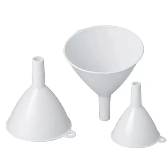 Kit Funis Plásticos 3 Tamanhos Funil para Cozinha Garrafas e Frascos