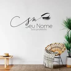 Adesivo de logotipo para parede Personaliado para lash designer cilios