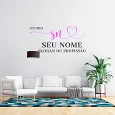 ADESIVO COM 2 CORES PARA ESTABELECIMENTOS COM NOME PERSONALIZADO SALÃO UNHAS CÍLIOS SOBRANCELHA NAIL LASH DESIGN