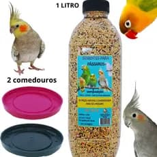 Ração Premium Para Calopsita  Alimento Natural com 16 Sementes Selecionadas Agapornis, Periquitos