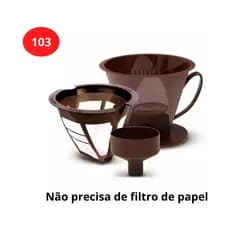 Coador De Café 103 Kit Com Filtro E Suporte Reutilizável Envio Imediato