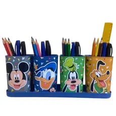 Porta Caneta Lápis com Bandeja Stitch/Princesas/Mickey Plasútil