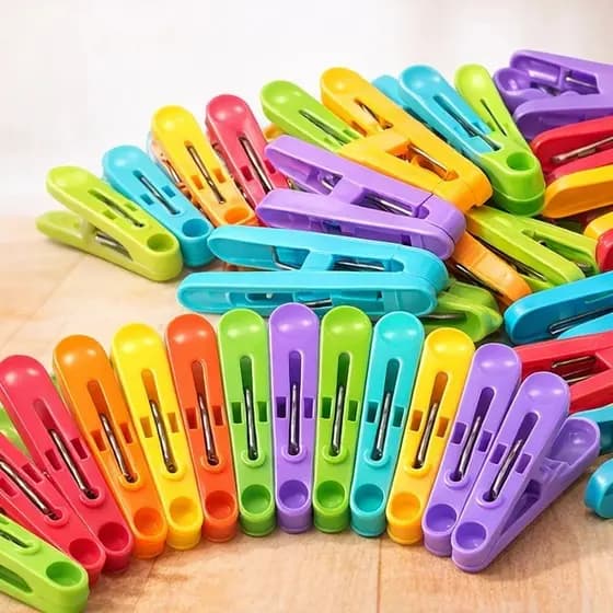 Kit 50|100 Prendedores Pregadores de Roupas Plastico Coloridos Reforçado Resistente