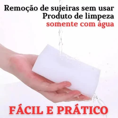Esponja Mágica Melamina Tira Manchas Parede Riscos Mágica Branca Multiuso Bucha Limpeza Desengordura