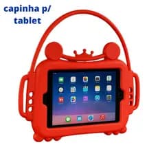 Capa Suporte Tablet  Infantil Universal – Alça Regulável, Proteção Antiqueda e Aberturas para Câmera