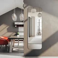 Espelho Retangular Decorativo 150x50 Moldura em Couro Ecológico para Sala Quarto Banheiro