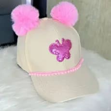 Boné Infantil menina Personalizado infantil / Boné pompom STITCH