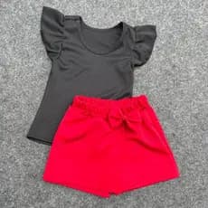 Conjunto Infantil Blusa + short Saia alfaiataria infantil menina /conjunto moda primavera verão