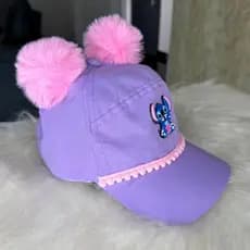 Boné Infantil menina Personalizado infantil / Boné stitch pompom