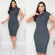 Vestido Gola Polo Feminino Versátil Linha Premium Atacado Uniforme