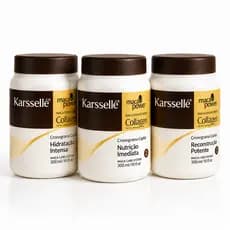 Kit Cronograma Capilar Completo – 3 Máscaras - Hidratação, Nutrição e Reconstrução