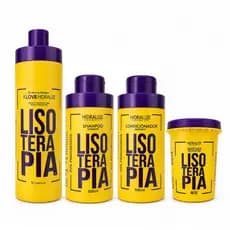 Kit Lisoterapia Progressiva - 4 Itens - Progressiva + Shampoo + Condicionador + Máscara