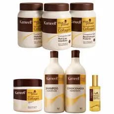 Kit Para Cabelo Completo Premium 7 Itens - Shampoo+Condicionador+Máscara+Cronograma+Óleo
