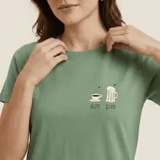 Tshirt Camiseta Feminina Blusa 100% Algodão Estampa Café e Cerveja