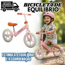 Bicicleta de Equilíbrio Infantil Rosa – Desenvolve Coordenação, Para Crianças, Ideal para Uso em Casa e Parques