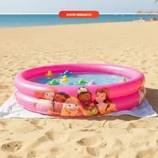 Piscina Inflável Princesas Infantil 37 litros – Diversão e Refresco para Crianças em Casa, Praia ou Jardim.