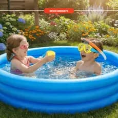 Piscina Inflável 140 Litros Infantil para Brincar e se Refrescar em Casa ou Praia – Cores Aleatórias