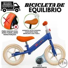 Bicicleta de Equilíbrio Infantil sem Pedal – Ideal para Crianças Aprenderem a Pedalar, Usar em Parques, Quintal e Passei