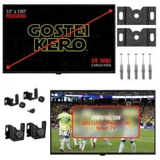 Suporte TV Universal 10 a 100 Polegadas Brasforma SBRU750 Reforçado Ultra Slim Fixo + Kit Instalação