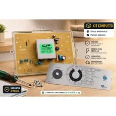 Placa Lavadora Colormaq LCA12 12kg V2 43515 Led Branco + Adesivo Painel Bivolt 110 220V Resinada KIT