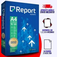 Papel A4 Sulfite Cor Branco 75g 500 Folhas Premium Resma
