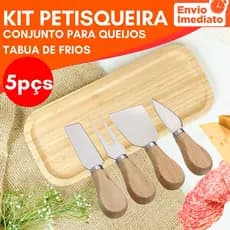 Kit 2 Peças Petisqueira Tabua Bambu Conjunto 4 Peças Para Queijos Moderno de Alta Qualidade