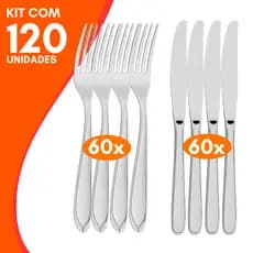 Kit 120 ou 80 Talheres Garfos e Facas em Aço Inox Premium Alta Qualidade Para Restaurantes