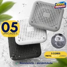 Kit 5 ou 3 Tampa Protetor Ralo De Silicone Para Banheiro Pia Cozinha Lavanderia Cabelo Pelo Inseto