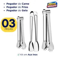 Kit 03 Pegador de Frios Carne Gelo Aço Inox Restaurante Alta Qualidade Resistencia