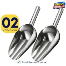 Pá Inox Multiuso Churrasqueira Gelo Cereal Ração Pet Cozinha Grãos Carvão Churrasqueira Concha