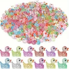 10 ~ 100 Peças De Resina Aleatória Mini Pato Estatuetas Em Miniatura Ornamentos Minúsculo Fofo Luminoso Jardim Paisagem Plantas Artesanato