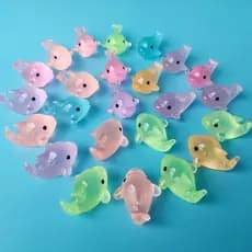 10/20/30/50/100x Golfinhos Luminosos Em Miniatura Brilhando No Escuro Estatuetas De Animais Acessórios De Jardim De Fadas