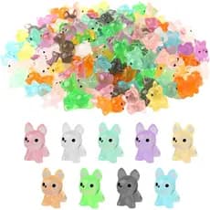 10/50/100 Peças Mini Cães De Resina Luminosos , Figuras De Cachorro Em Miniatura Fofas , Pequenas Que Brilham No Escuro