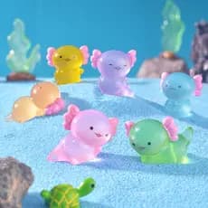 6 Pçs/set Luminoso Hexagonal Dragão Miniaturas Brilham No Escuro Enfeites De Resina Decoração De Jardim De Fadas Micro P