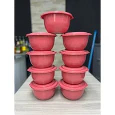 Kit 5 Potes 1000ML Bowl De Plástico Para Cozinha Redondo Alimentos Mantimentos Vasilhas