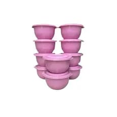 KIT 10 POTE TAPOER REDONDO VASILHA 700ML COM TAMPA PLASTICO TAPUER VAZILIA BACIA