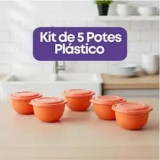 Kit 5 Potes Hermeticos 700ml Cozinha Organizador Alimentos Livre BPA MicroOndas Bowl Empilhavel