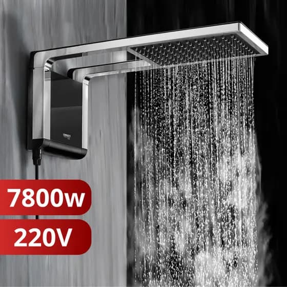 Chuveiro Elétrico Ducha Acqua Storm Ultra Preto Cromado 220v 7800w Lorenzetti