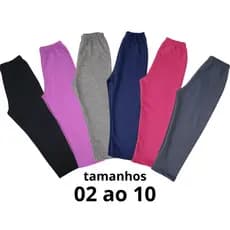 Kit 3 Calças Moletom Infantil Menina ou Menino Meia Estação Inverno Frio Sortidas