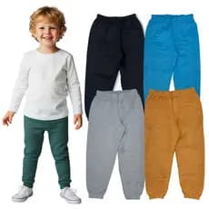 Kit 3 Calça Moletom Infantil Menino Lisas Sortidas Meia Estação Masculina Confortável e Estilosa
