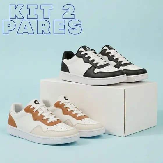 Kit 2 Tênis Infantil Casual Escola Menino e Menina Confort Kids Calce Fácil Macio e Confortável